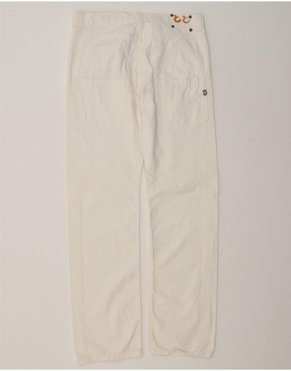 Dondup Mens Stan Dart Straight Jeans W33 L32 White Cotton
