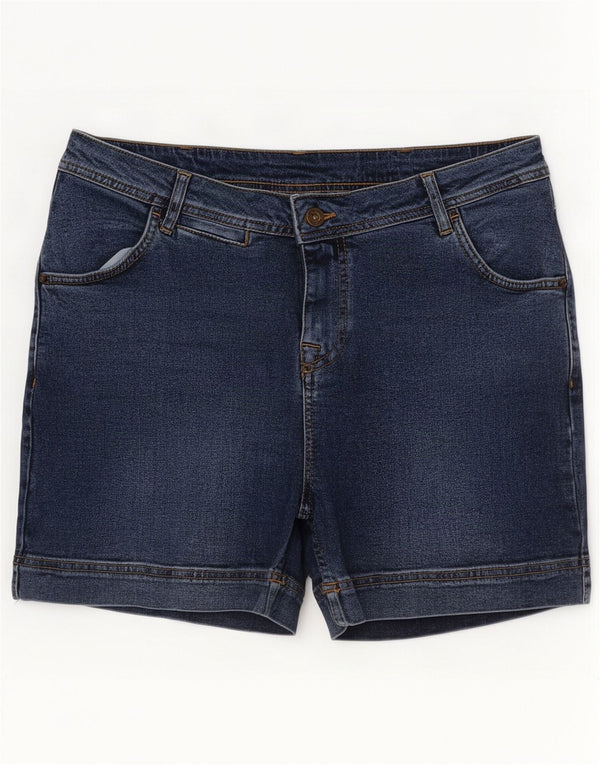 Shorts jeans feminino Weird Fish UK 14 grande W34 azul algodão