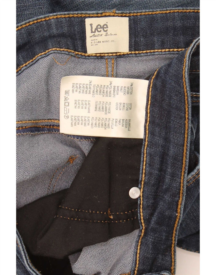 Lee Womens Marion Straight Jeans W33 L29 Azul Marinho Algodão
