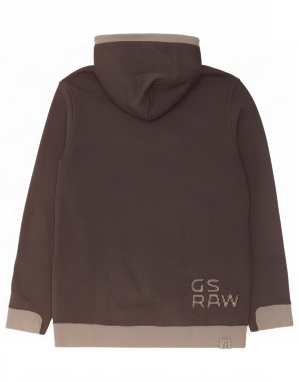 Suéter masculino G-Star com capuz e zíper gráfico XL preto colorblock algodão
