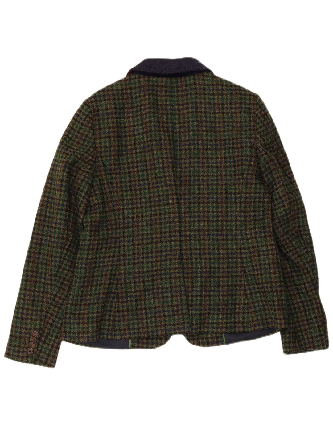 Jaqueta blazer feminina Hobbs com 1 botão, Reino Unido 14, grande, verde, houndstooth, lã