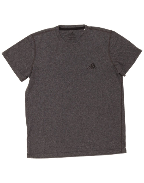 Camiseta masculina Adidas grande cinza manchada