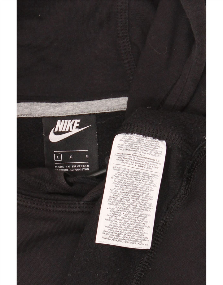 Nike Mens Hoodie Jumper Grande Algodão Preto