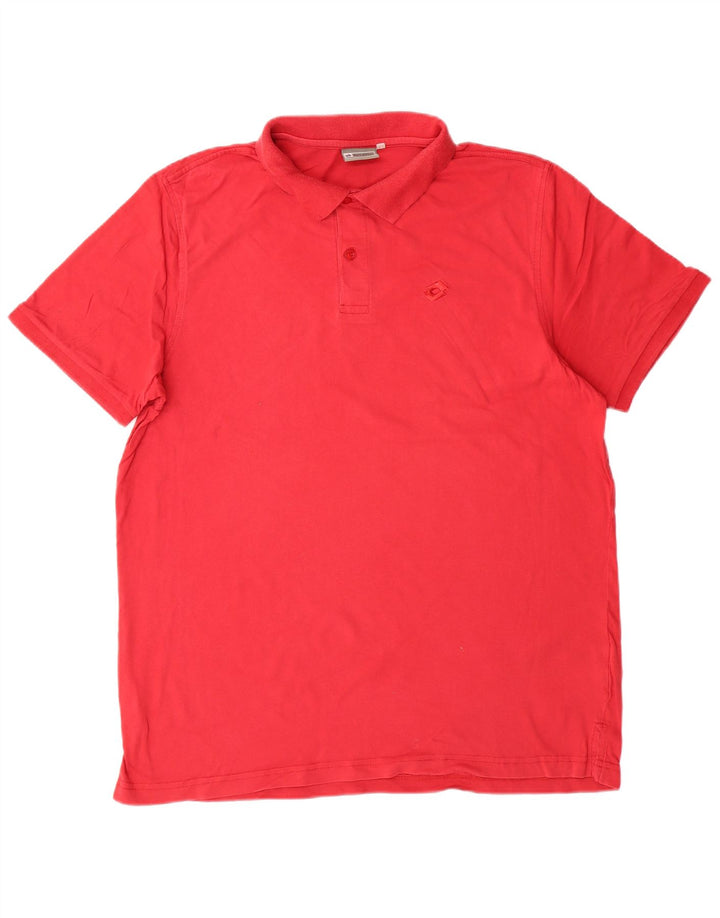 Camisa polo masculina LOTTO grande algodão vermelho
