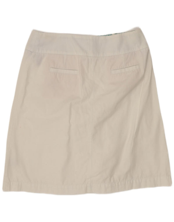 Saia feminina Boden A-Line UK 16 grande W32 algodão branco