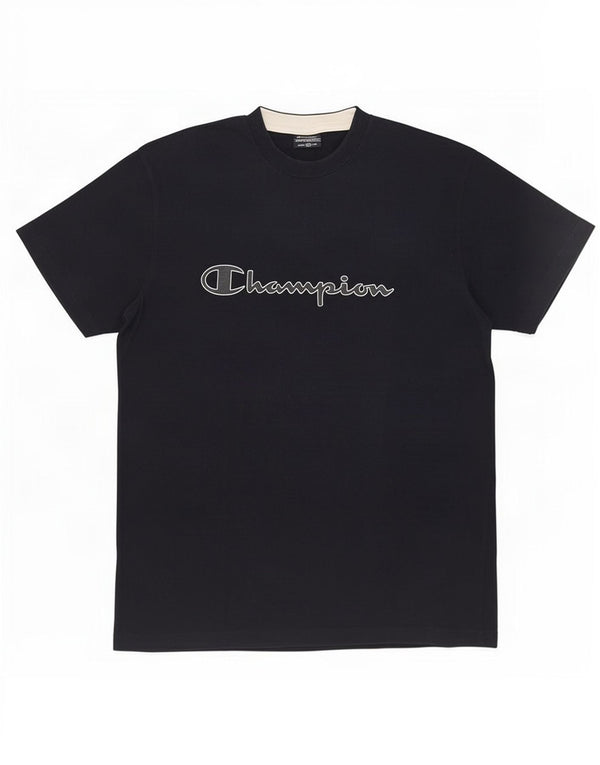 Camiseta gráfica masculina Champion XL azul marinho algodão