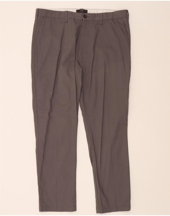 MARKS & SPENCER Mens Tapered Chino Trousers W36 L29 Grey Cotton Vintage Marks & Spencer and Second-Hand Marks & Spencer from Messina Hembry 