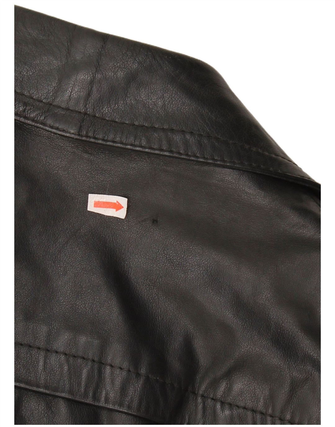 Casaco de couro masculino VINTAGE IT 48 couro preto médio