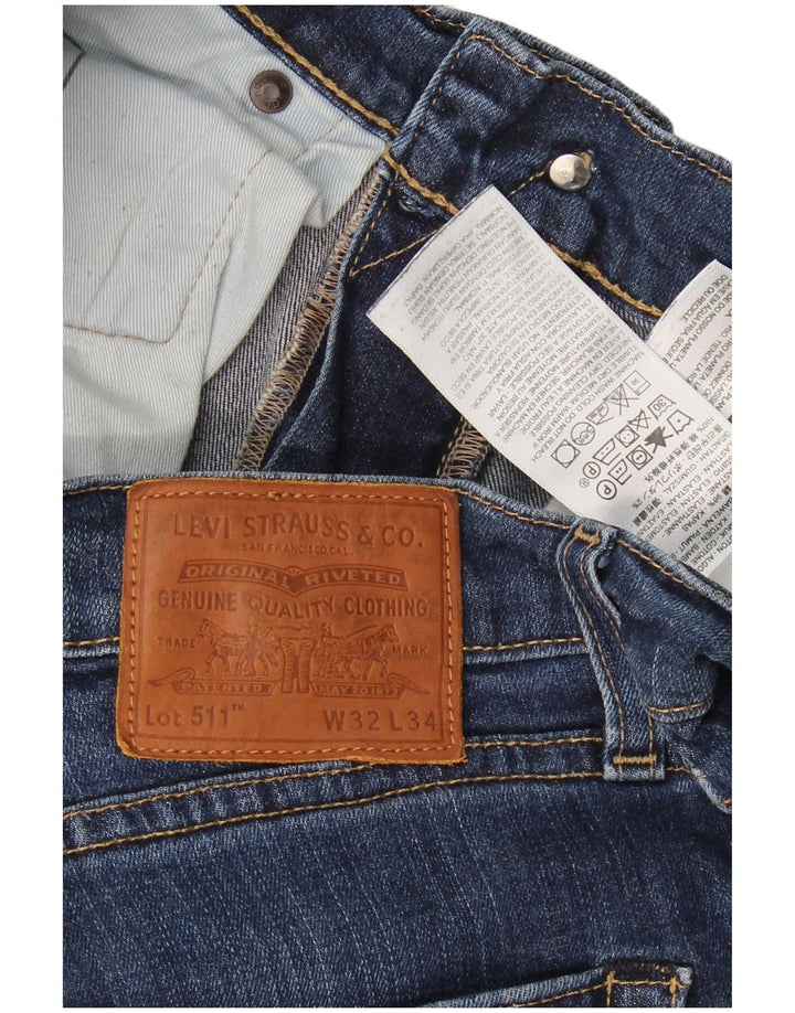 LEVI'S Masculino 511 Slim Jeans W32 L34 Azul Algodão