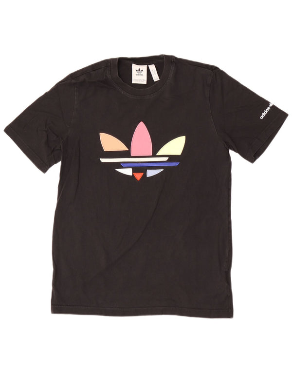 Adidas Mens Graphic T-Shirt Top Pequeno Algodão Preto