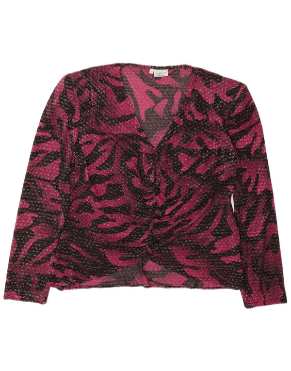 Blusa feminina vintage manga comprida top IT 46 estampa animal roxa grande