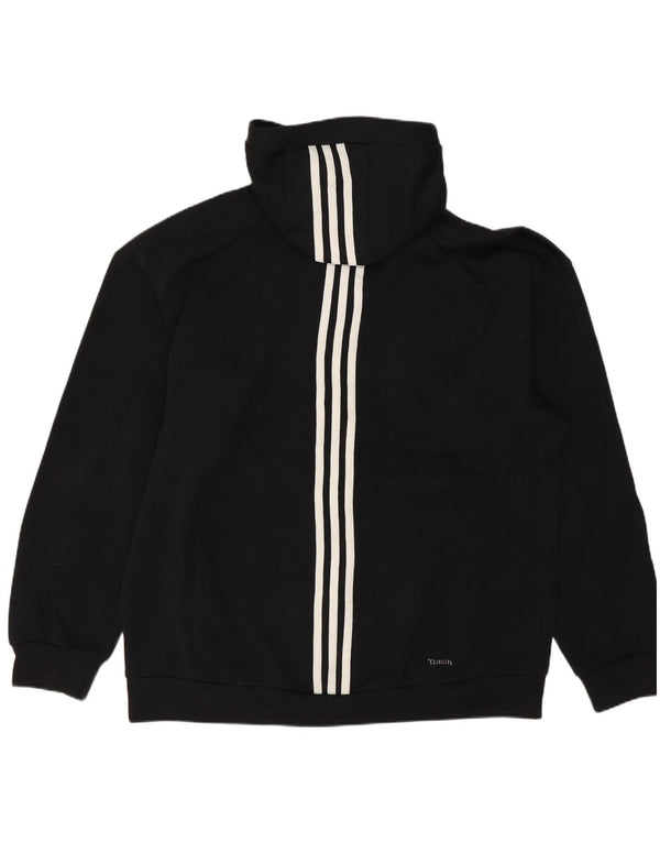ADIDAS Mens Climalite Graphic Zip Hoodie Suéter Médio Preto Poliéster