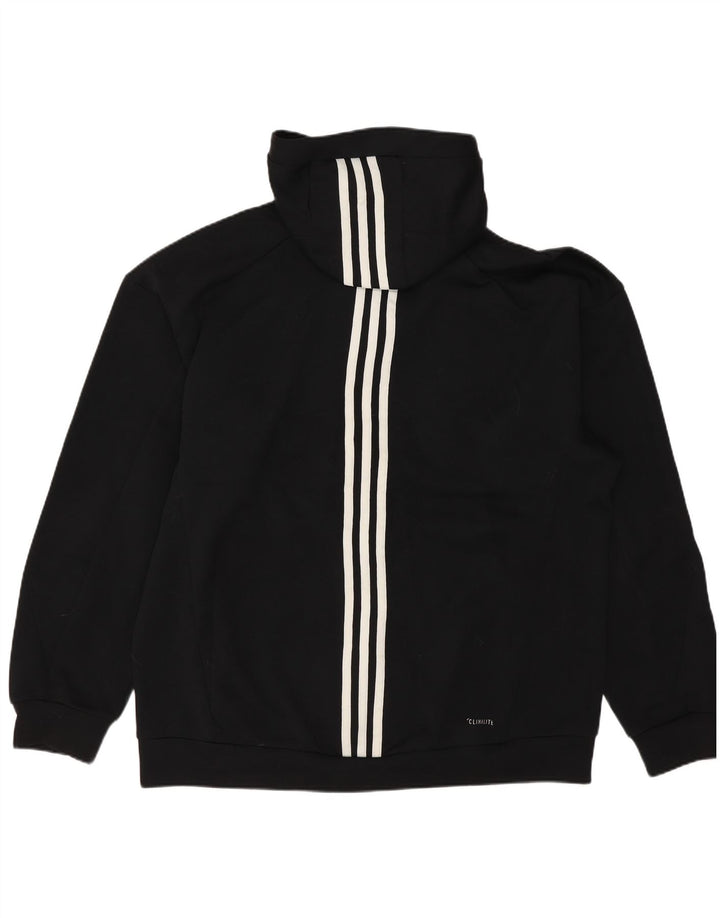 ADIDAS Mens Climalite Graphic Zip Hoodie Suéter Médio Preto Poliéster