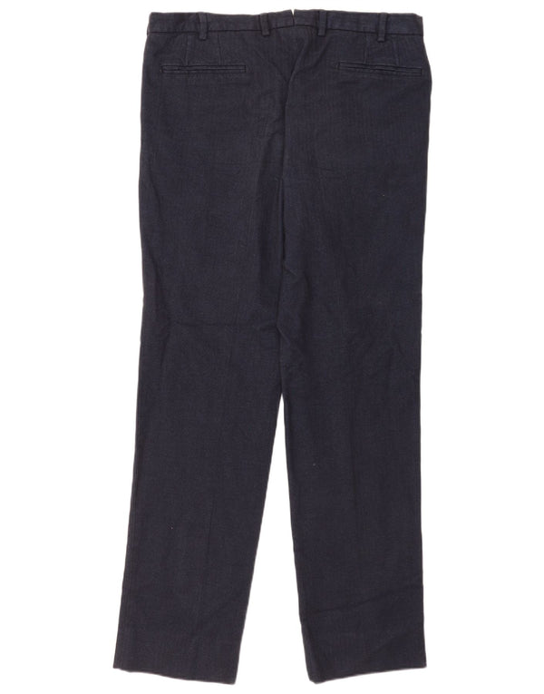 Calça masculina reta Massimo Dutti UE 44 grande W34 L33 azul marinho