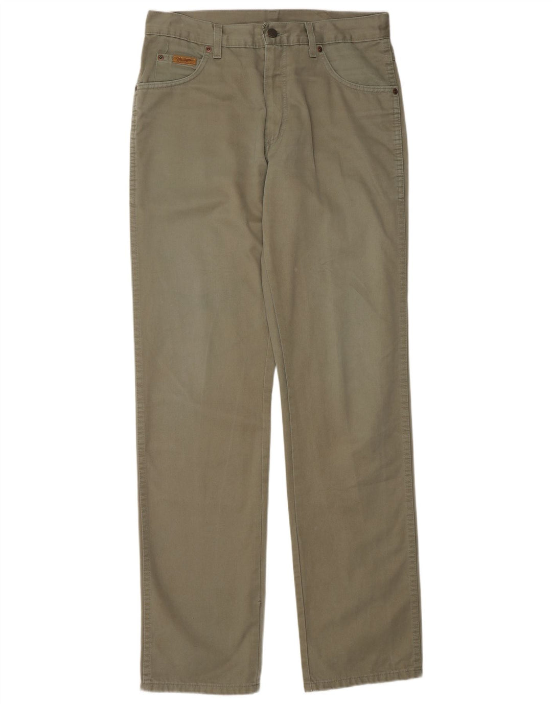 Calça casual reta Texas WRANGLER masculina W32 L34 algodão cáqui