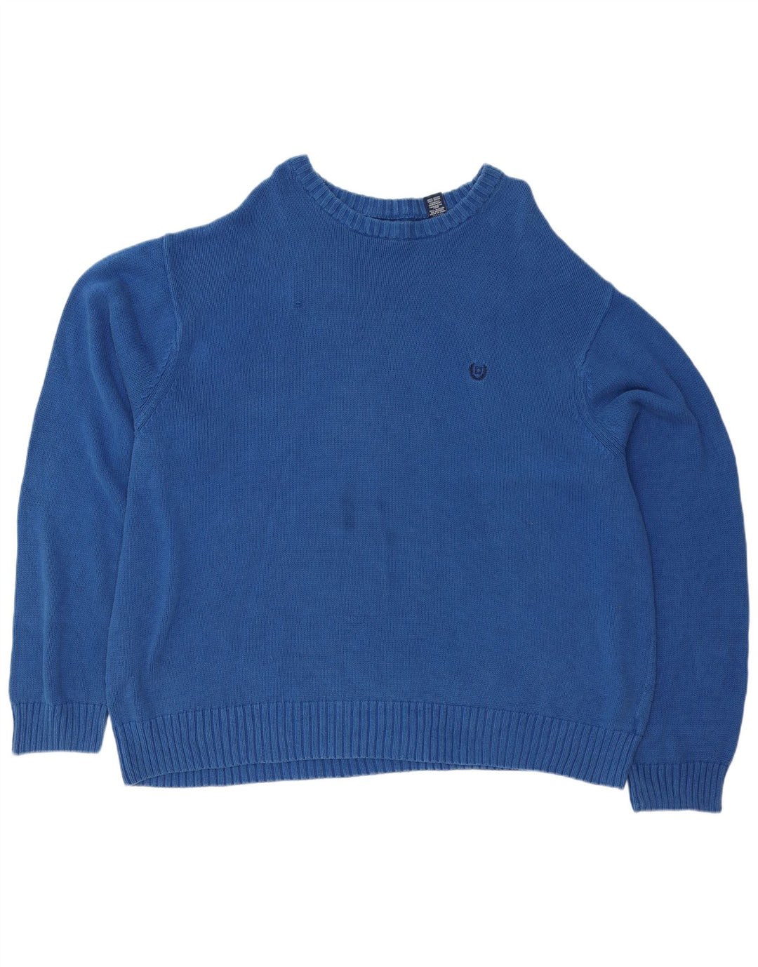 Suéter masculino Chaps com gola redonda grande 4XL algodão azul