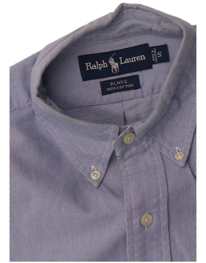Camisa masculina Blake Loose Fit RALPH LAUREN pequena listrada azul de algodão