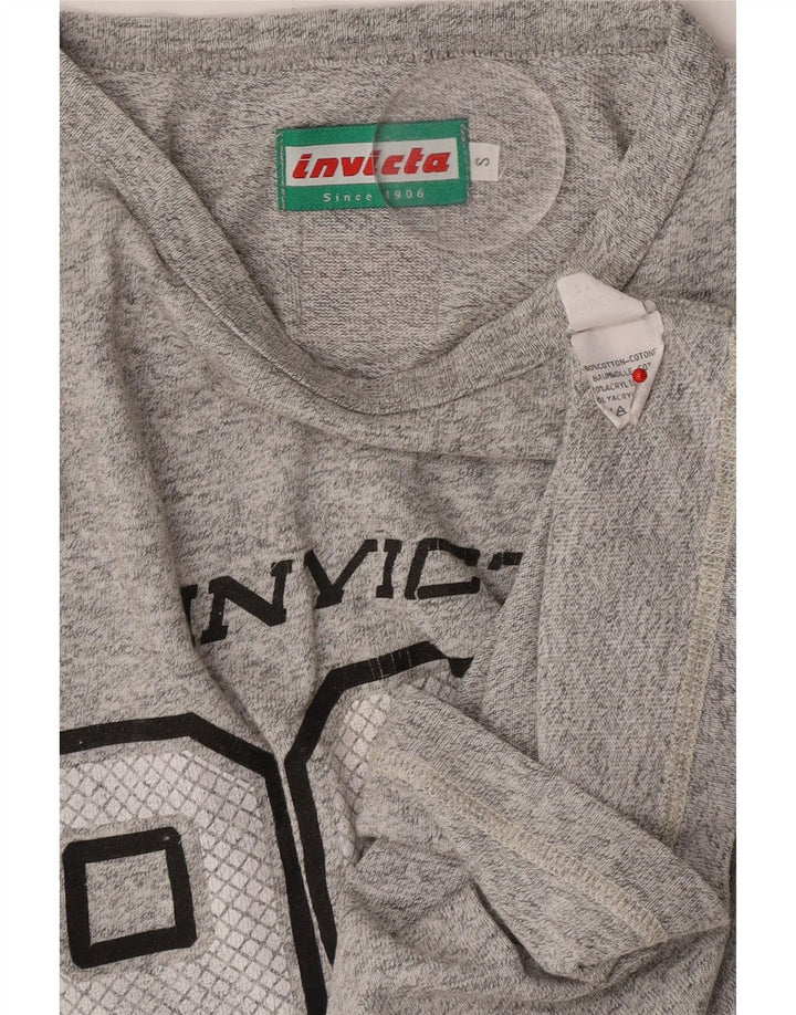 Camiseta masculina gráfica Invicta Top pequeno algodão manchado cinza