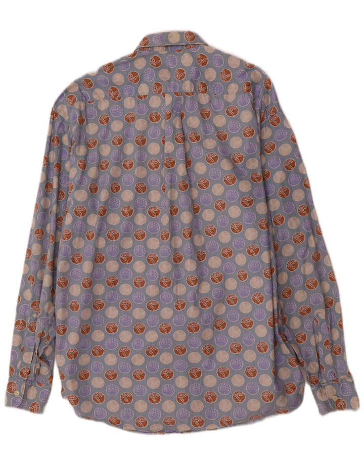 Camisa masculina Contravento com estampa abstrata grande algodão azul