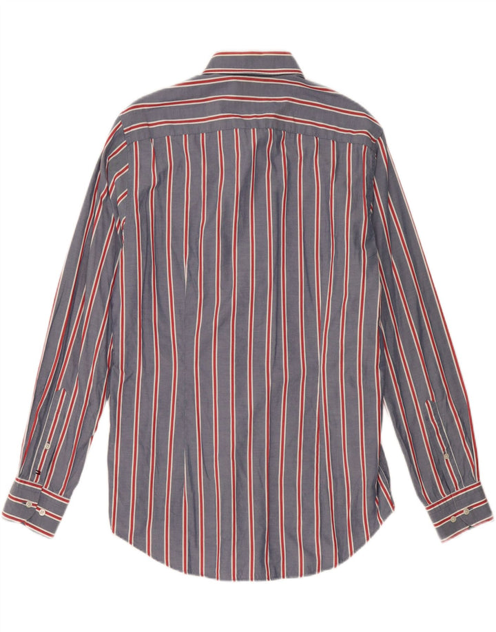 Camisa masculina TOMMY HILFIGER tamanho 15 3/4 médio azul marinho listrado