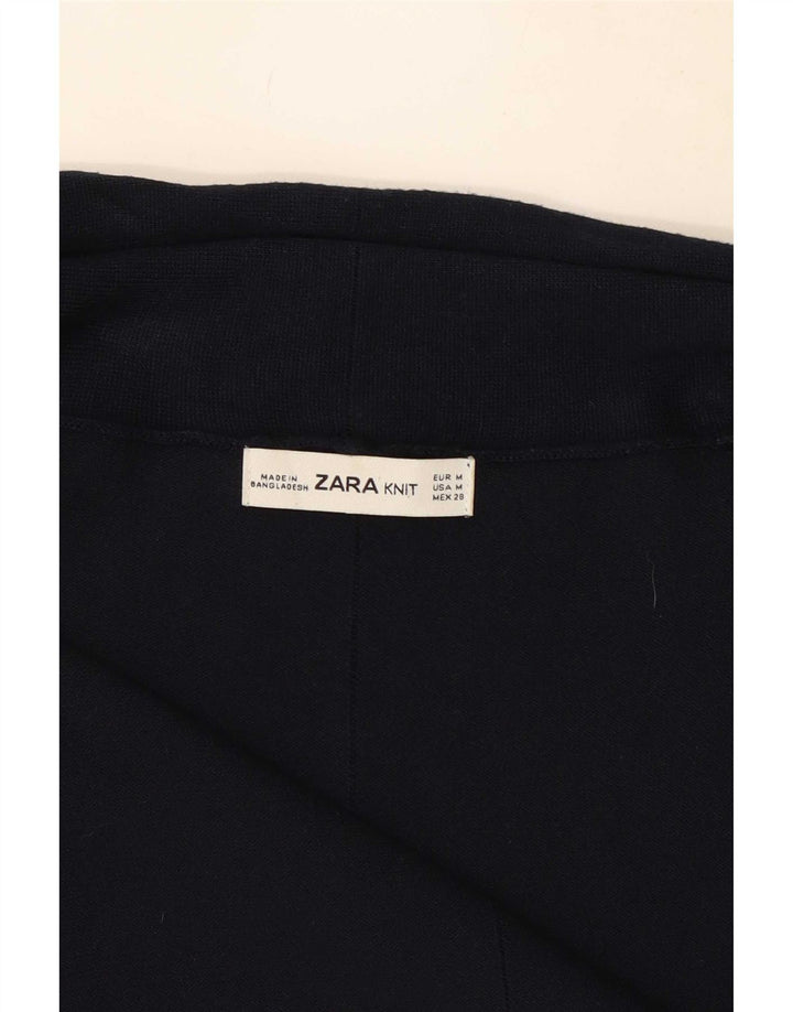 Zara Suéter Cardigan Aberto Feminino Reino Unido 12 Médio Azul Marinho