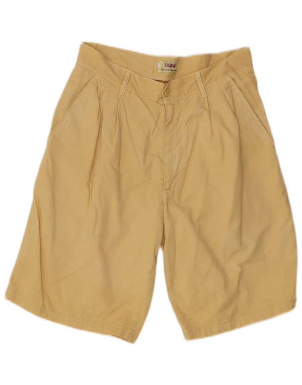 Sisley Mens Relaxed Elegance Pegged Chino Shorts W32 Médio Algodão Amarelo