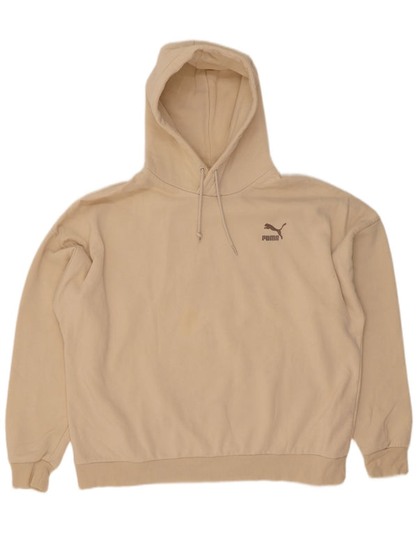 Puma feminino gráfico oversized moletom com capuz Reino Unido 16 grande bege
