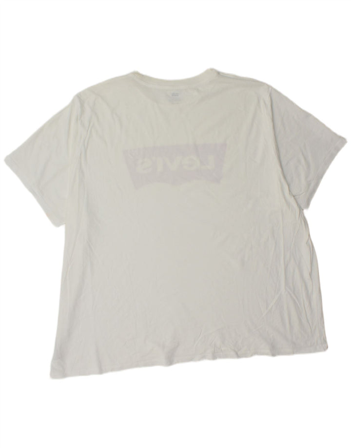 Camiseta gráfica masculina Levi's Top 4XL algodão branco