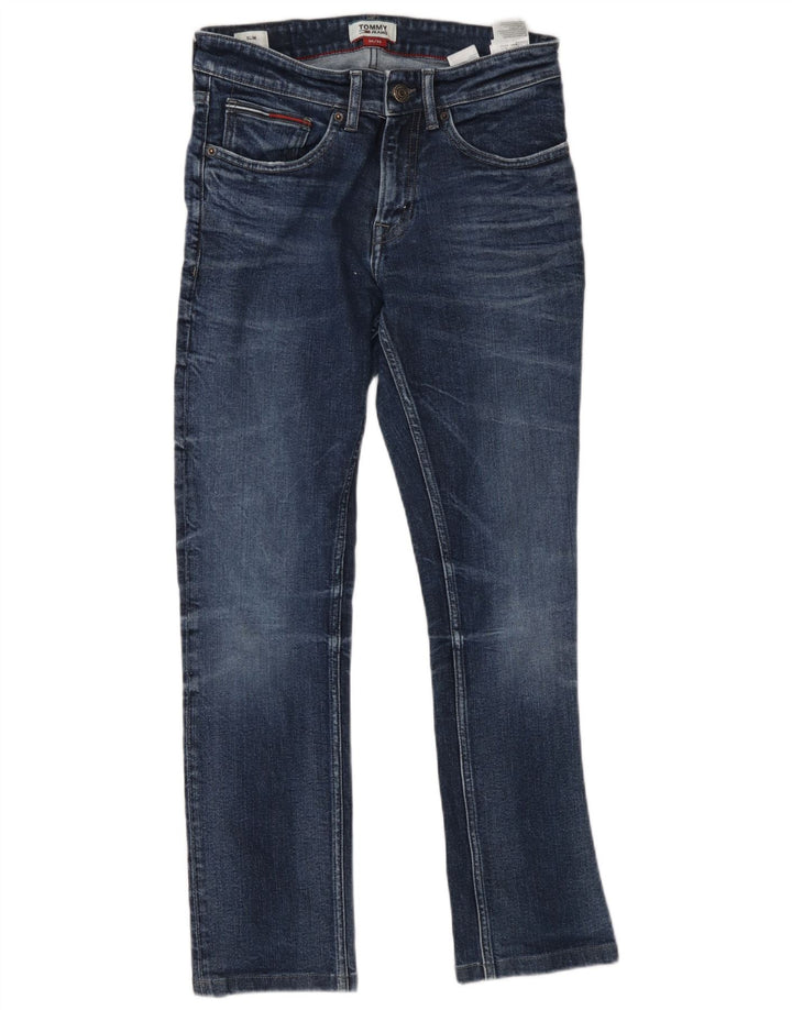 Tommy Hilfiger Masculino Slim Jeans W30 L32 Azul Algodão