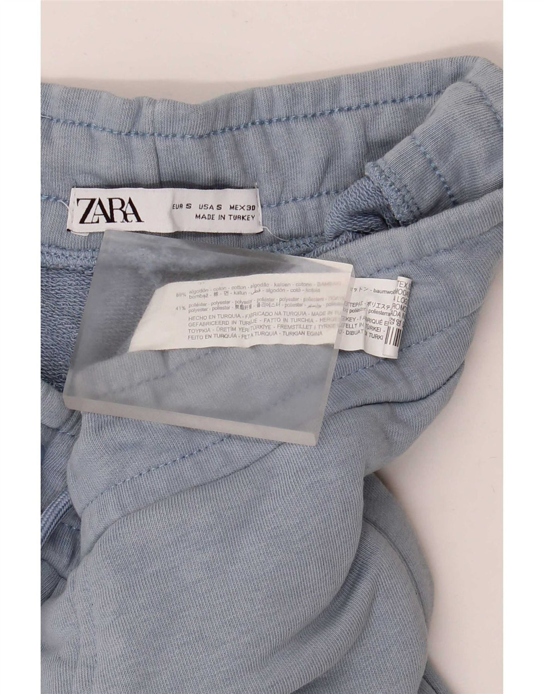 Calça de treino masculina Zara joggers pequeno algodão azul