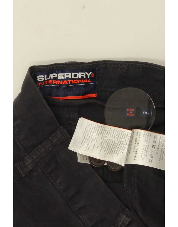 Superdry Mens Chino Shorts W34 Grande Algodão Preto