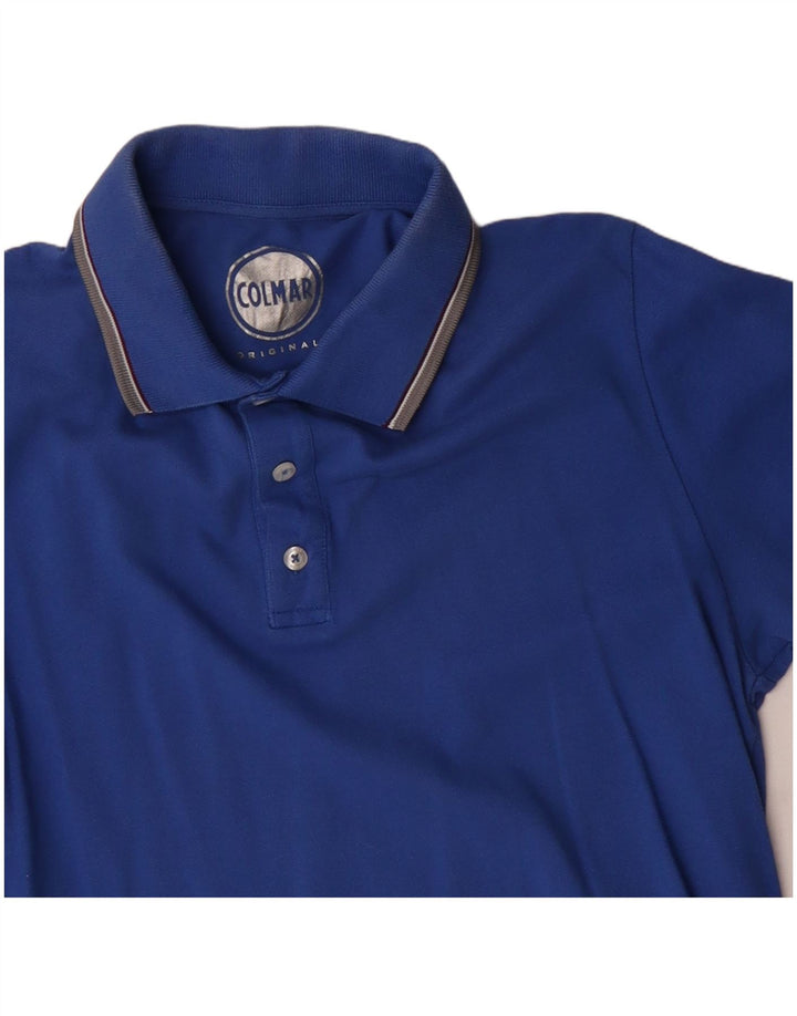 Camisa polo masculina COLMAR algodão azul médio