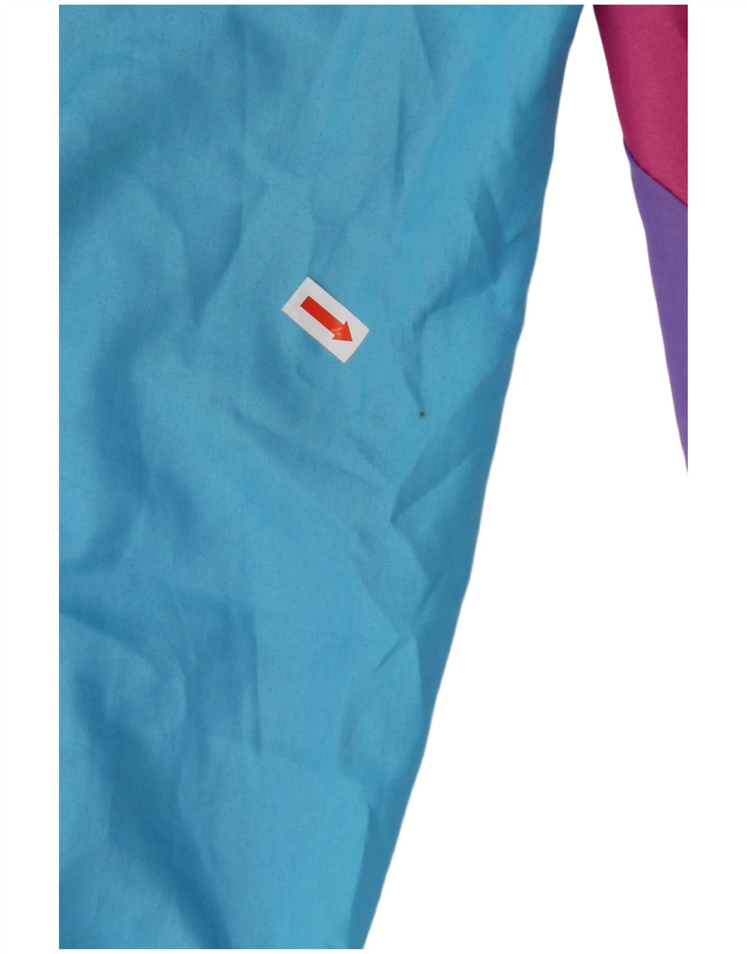 Calça de treino feminina VINTAGE Joggers UK 10 pequeno bloco colorido azul