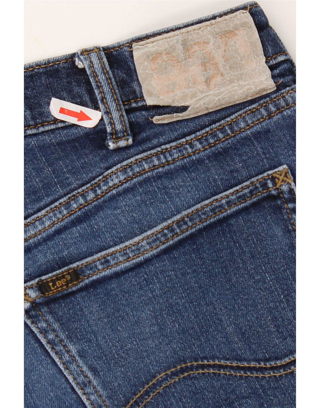 Lee Womens Daren Zip Fly Straight Jeans W36 L30 Azul Algodão