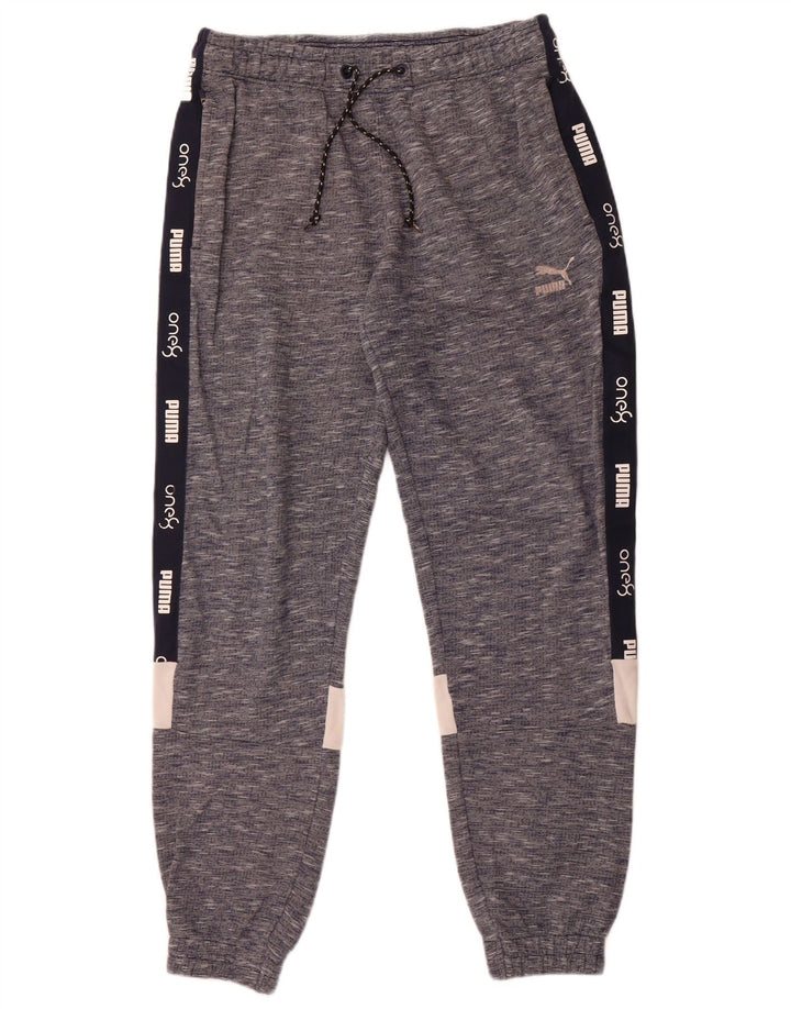 Calça de treino masculina Puma Graphic Joggers médio azul marinho manchado