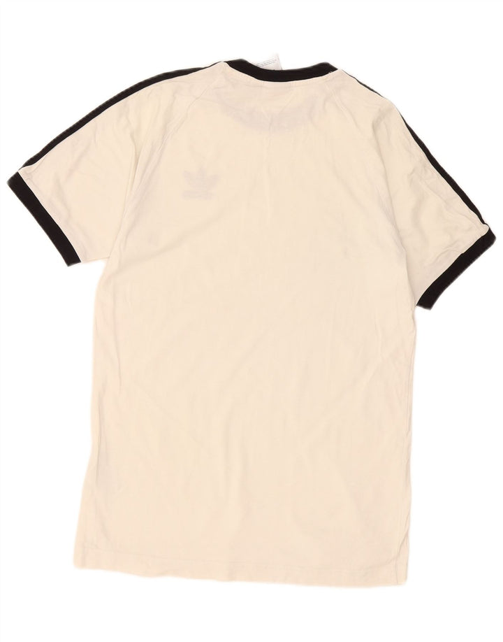 Adidas Mens T-Shirt Top Pequeno Algodão Branco