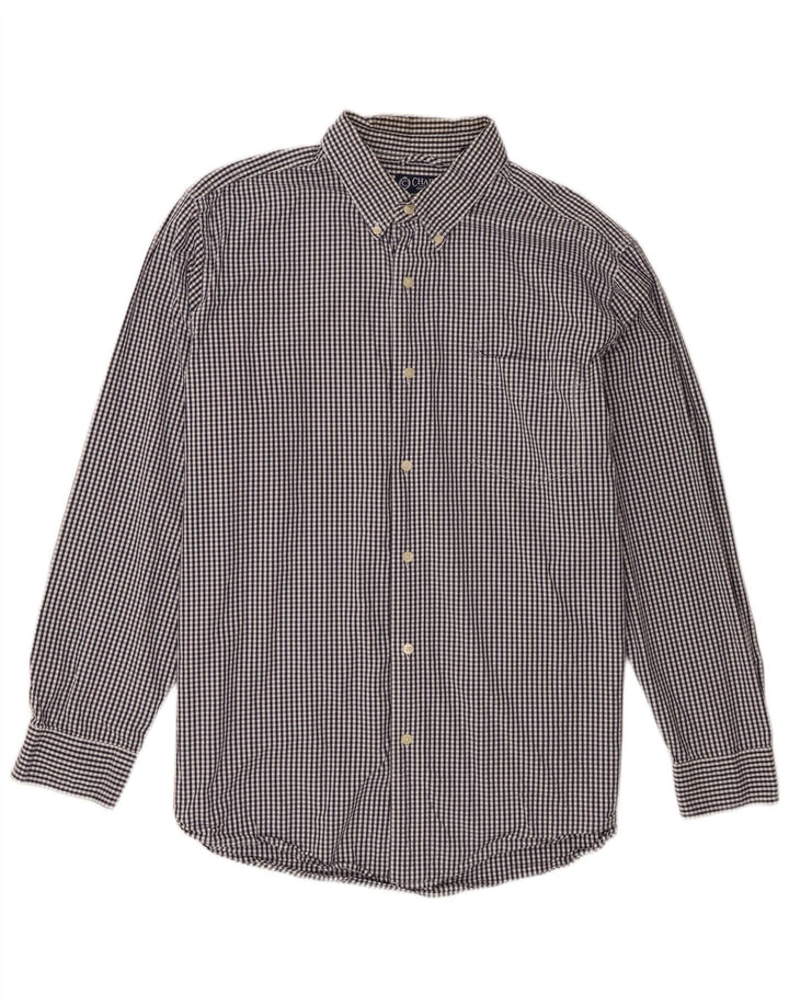 Camisa masculina Chaps XL azul marinho algodão guingão