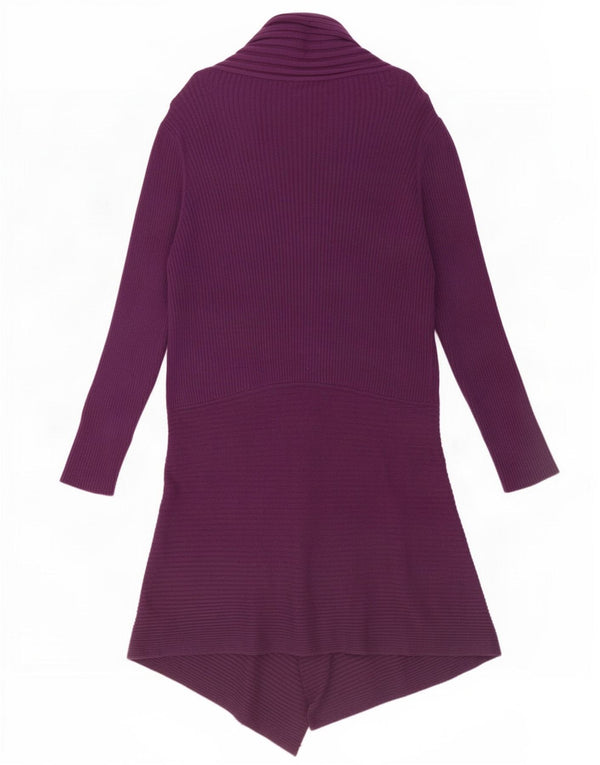 Suéter cardigã aberto assimétrico feminino Marks & Spencer Reino Unido 20 2XL roxo