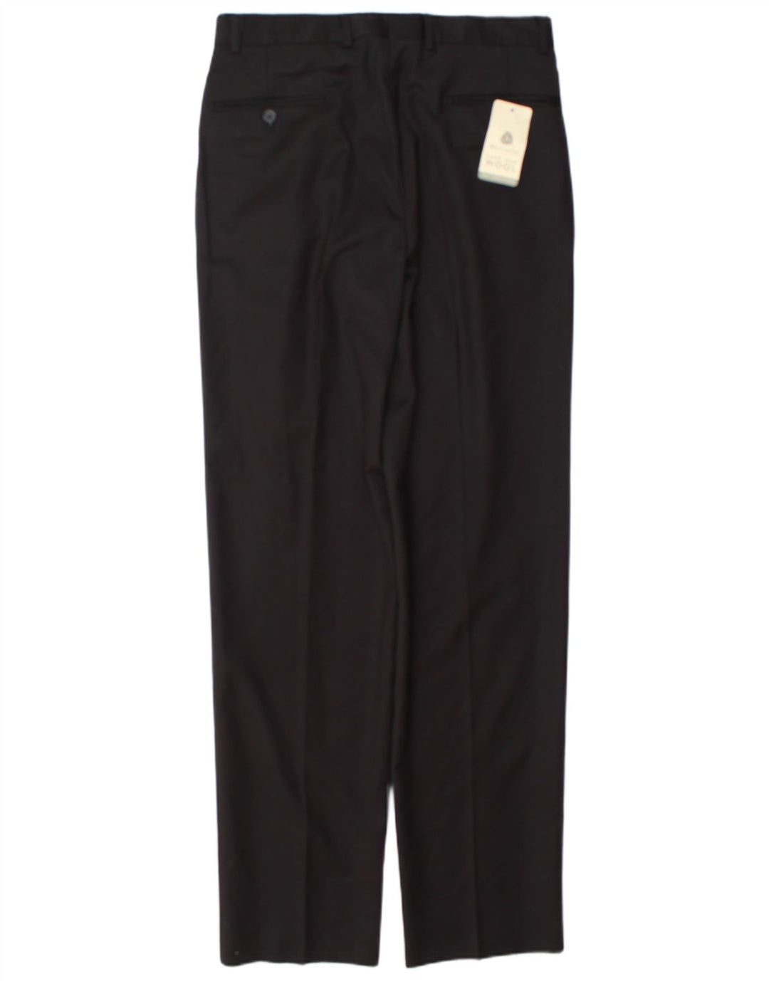 Calça de terno masculina vintage IT 48 médio W32 L34 lã preta