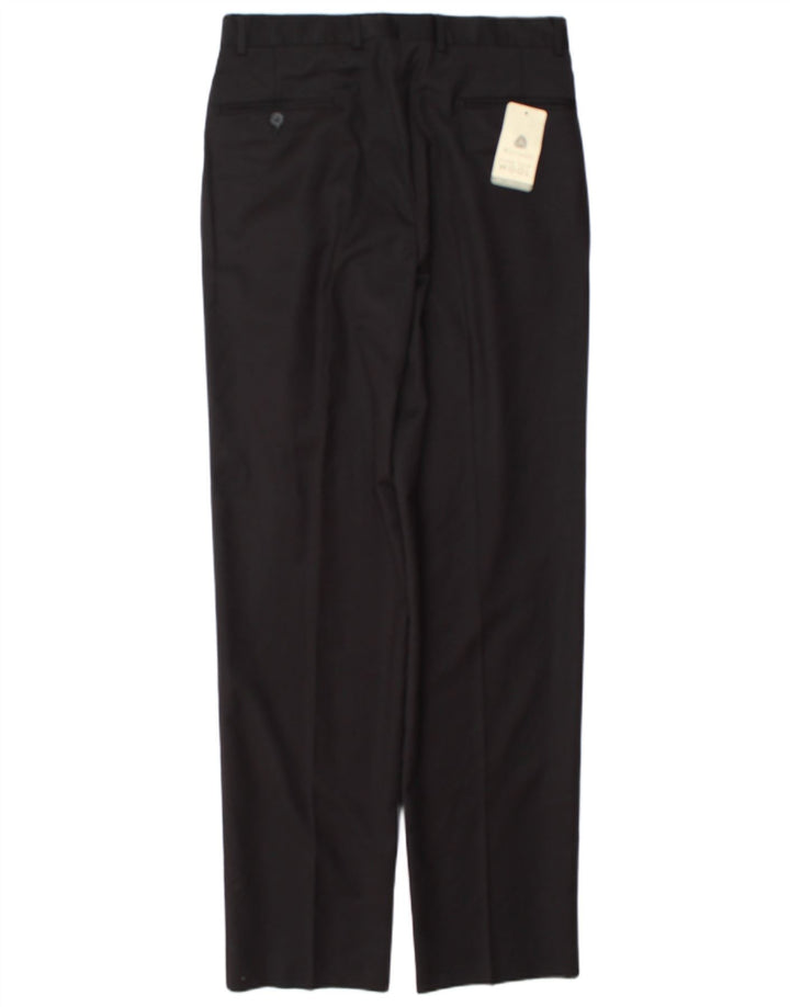 Calça de terno masculina vintage IT 48 médio W32 L34 lã preta