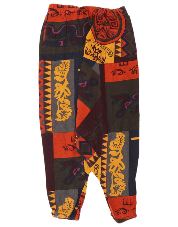 Calça Harém Feminina Vintage Grande W32 L19 Patchwork Multicolorido