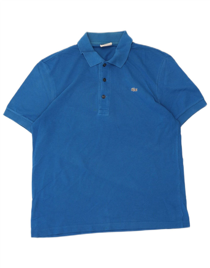 Camisa polo masculina Lacoste tamanho 4 algodão azul médio