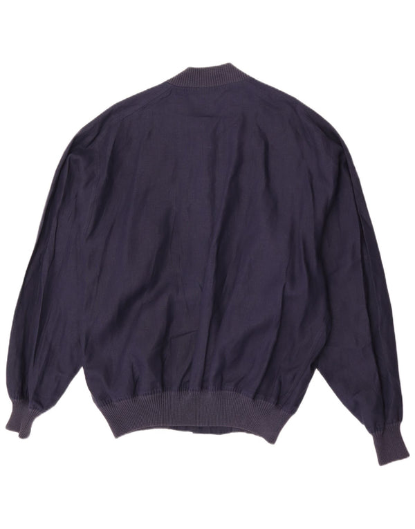 Avon Celli Mens Loose Fit Bomber Jacket IT 46 Pequeno Linho Azul Marinho
