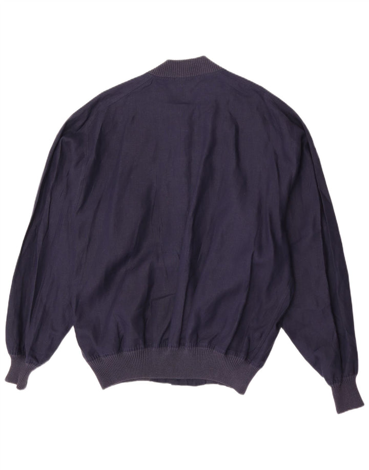 Avon Celli Mens Loose Fit Bomber Jacket IT 46 Pequeno Linho Azul Marinho