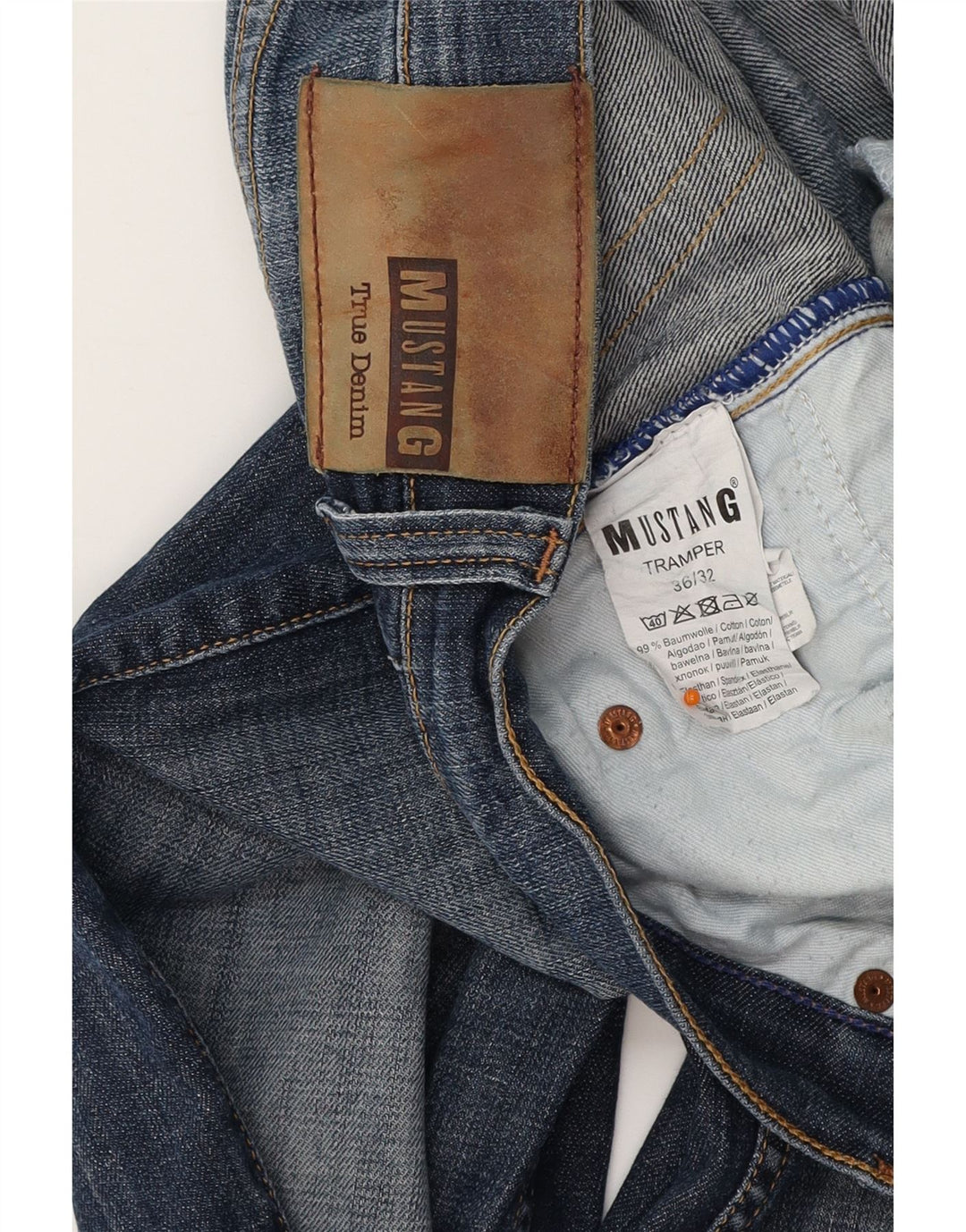 MUSTANG Mens Tramper Slim Jeans W36 L32 Azul Marinho