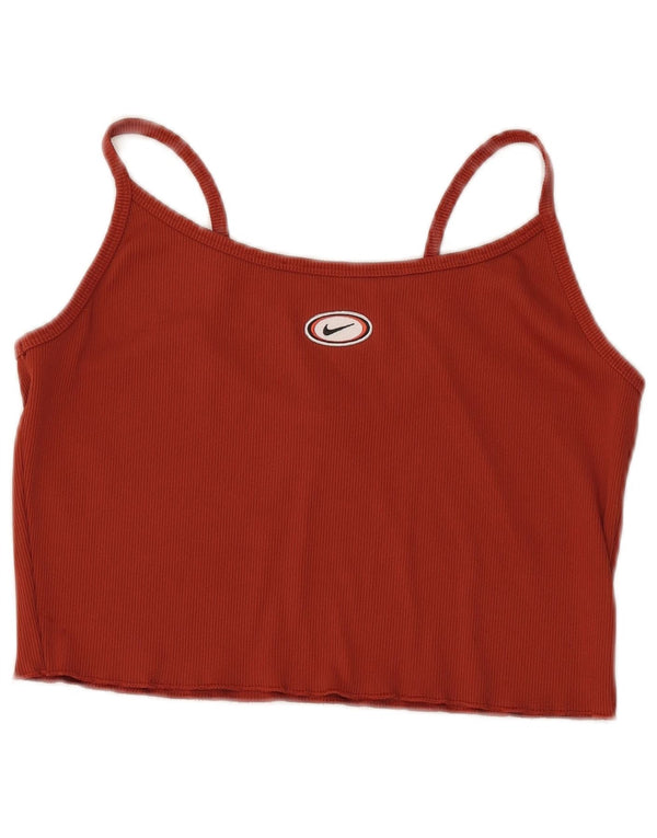 Top Nike Feminino Crop Cami UK 14 Grande Marrom Poliéster