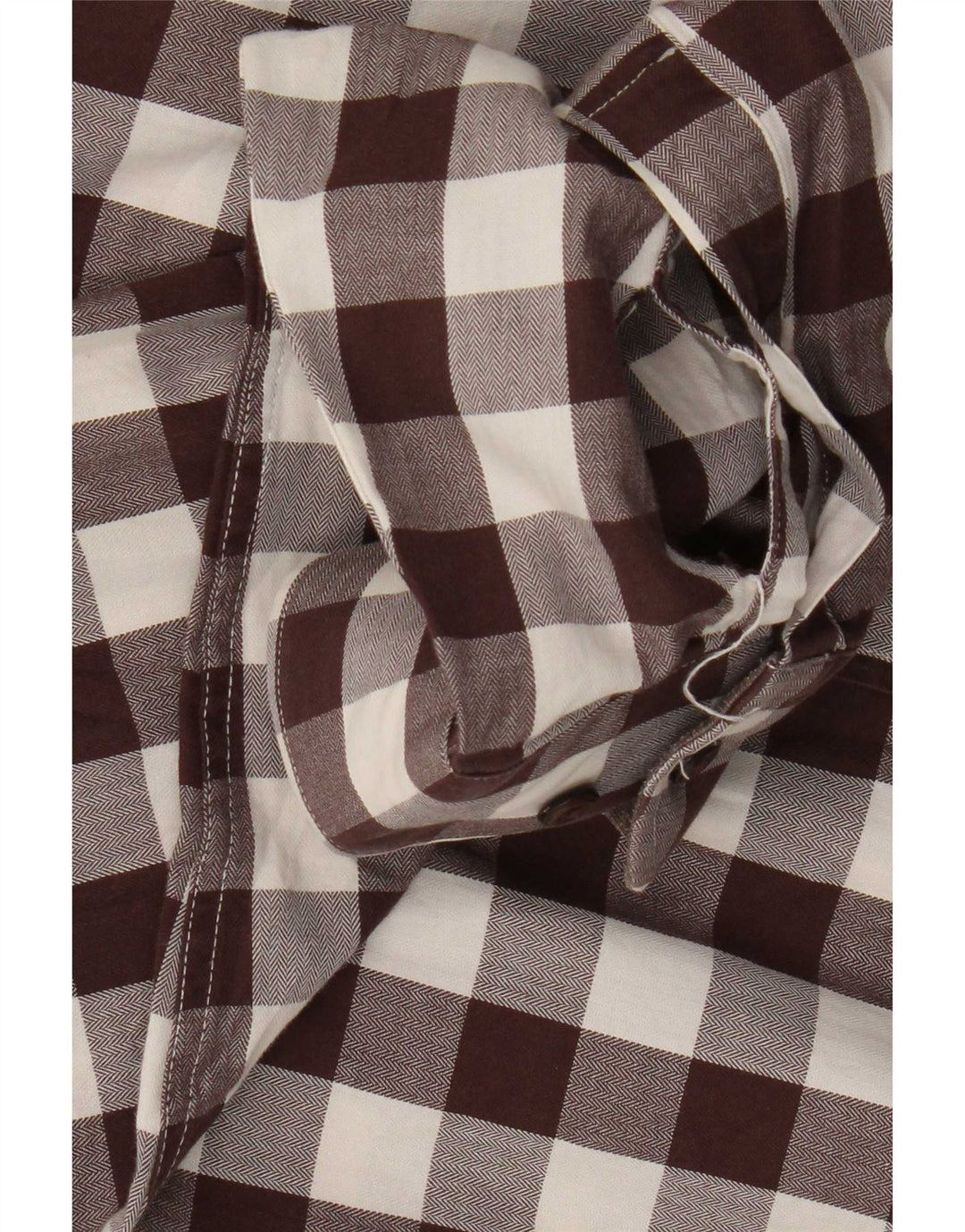 Zara Camisa masculina Slim Fit grande marrom guingão