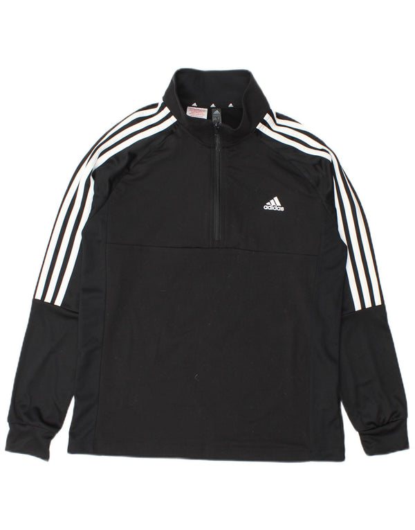 Adidas Meninos Aeroready Zip Neck Pullover Treino Top 13-14 Anos Preto