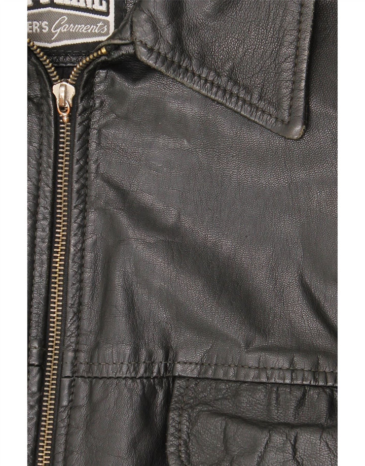 Jaqueta de couro masculina Jet Plane IT 56 3XL couro preto
