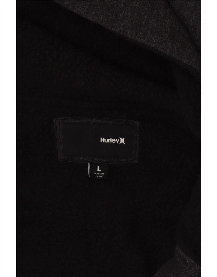 HURLEY Mens Zip Hoodie Sweater Large Grey Cotton Vintage Hurley and Second-Hand Hurley from Messina Hembry 